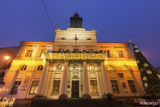 Picture of Lublin City Hall at night